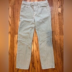 J Crew Women’s Curduroy Pants Size 29 Light Green Slim Strait Leg Preppy Casual